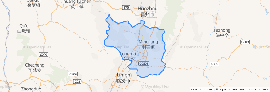 Mapa de ubicacion de 洪洞县.