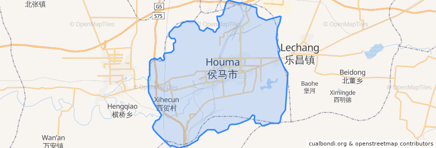 Mapa de ubicacion de 侯马市.