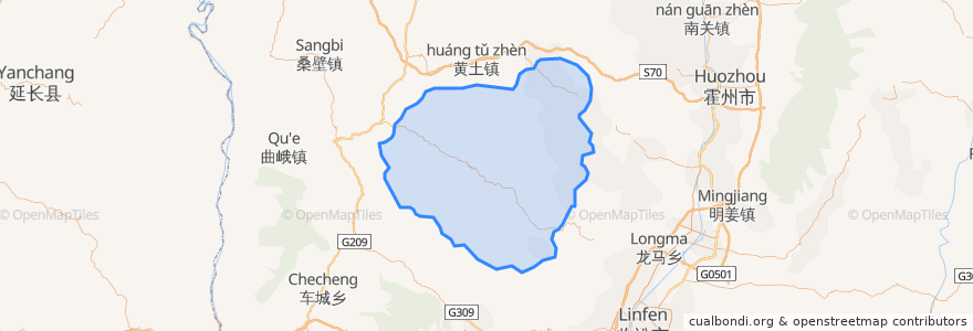 Mapa de ubicacion de 蒲县.