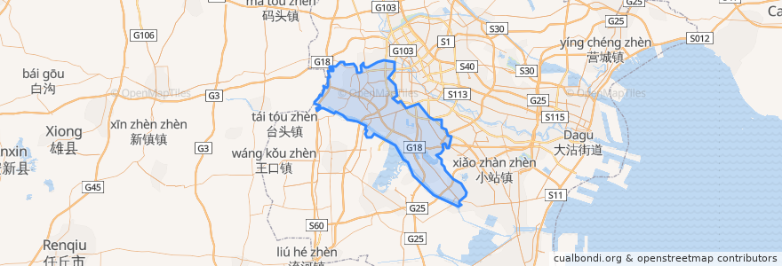 Mapa de ubicacion de 西青区.