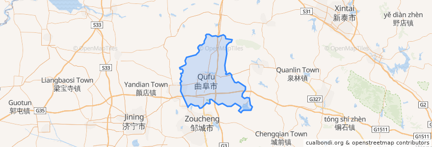 Mapa de ubicacion de 曲阜市.