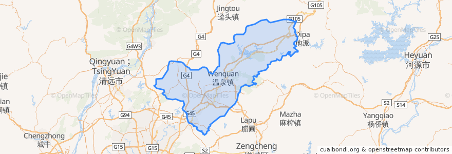 Mapa de ubicacion de 从化区.