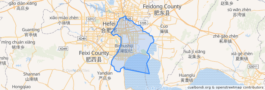 Mapa de ubicacion de 包河区 (Baohe).