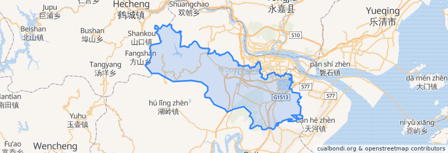 Mapa de ubicacion de 瓯海区.