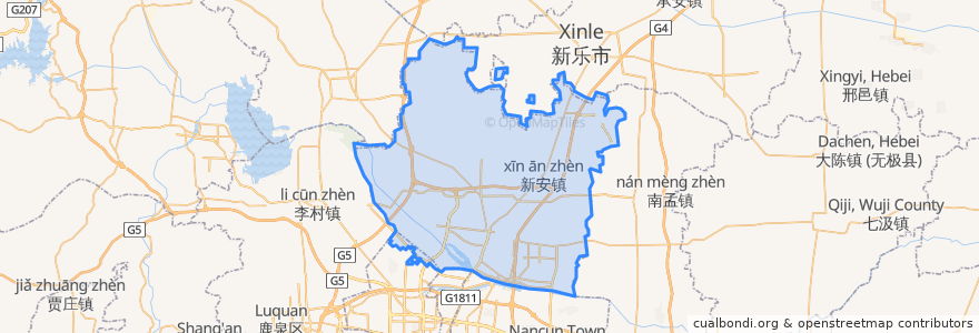 Mapa de ubicacion de Zhengding County.