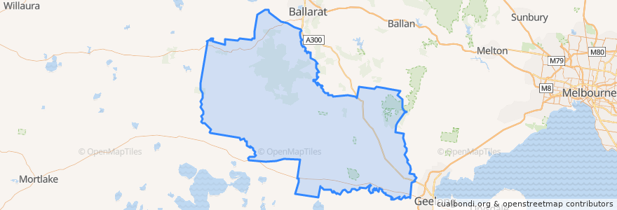 Mapa de ubicacion de Golden Plains Shire.