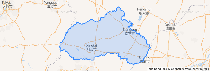 Mapa de ubicacion de 邢台市.