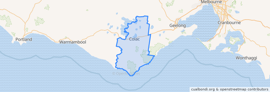 Mapa de ubicacion de Shire of Colac Otway.