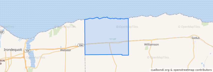 Mapa de ubicacion de Ontario Town.