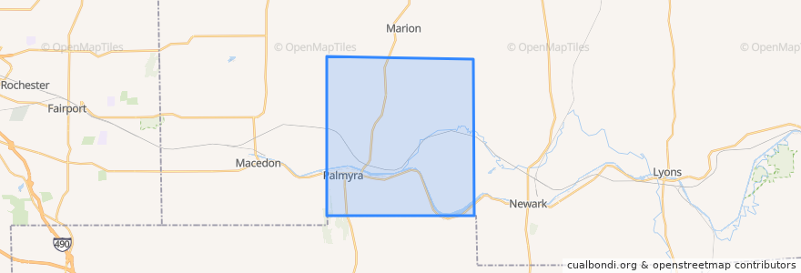 Mapa de ubicacion de Palmyra Town.