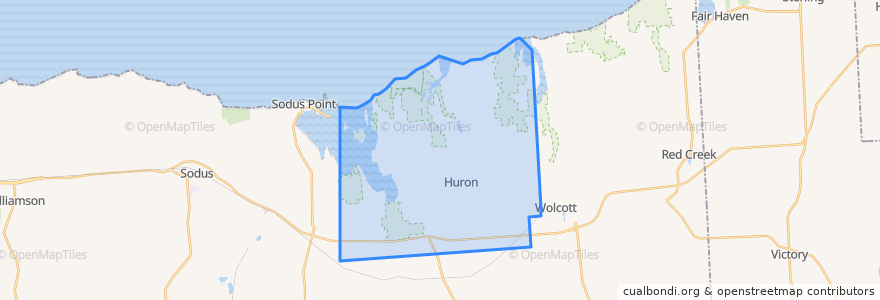 Mapa de ubicacion de Huron Town.