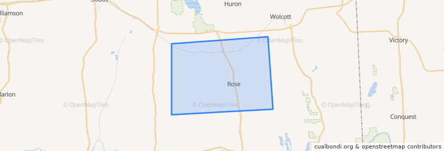 Mapa de ubicacion de Rose Town.