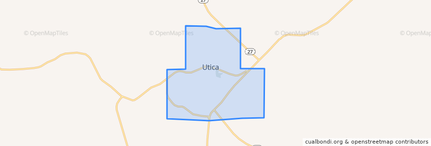 Mapa de ubicacion de Utica.