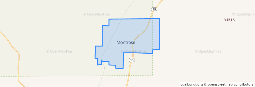 Mapa de ubicacion de Montrose.