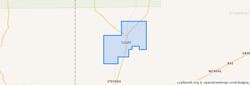 Mapa de ubicacion de Louin.