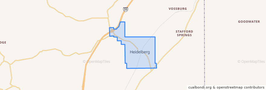 Mapa de ubicacion de Heidelberg.