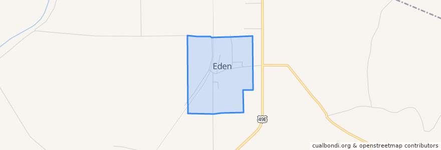 Mapa de ubicacion de Eden.