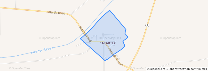 Mapa de ubicacion de Satartia.