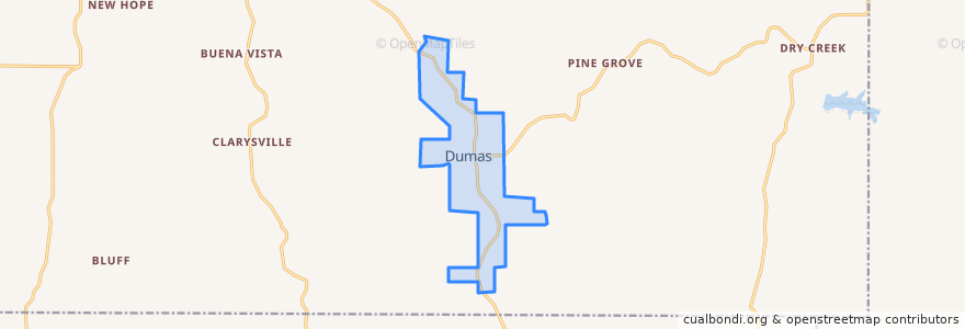 Mapa de ubicacion de Dumas.