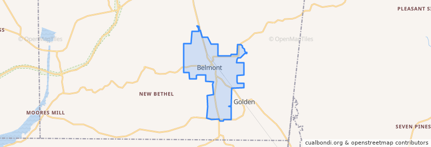 Mapa de ubicacion de Belmont.