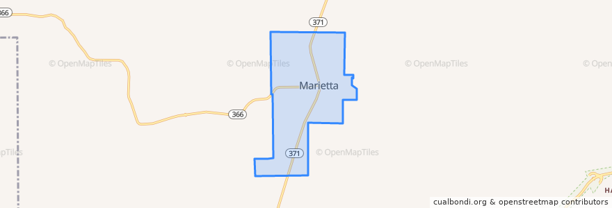 Mapa de ubicacion de Marietta.