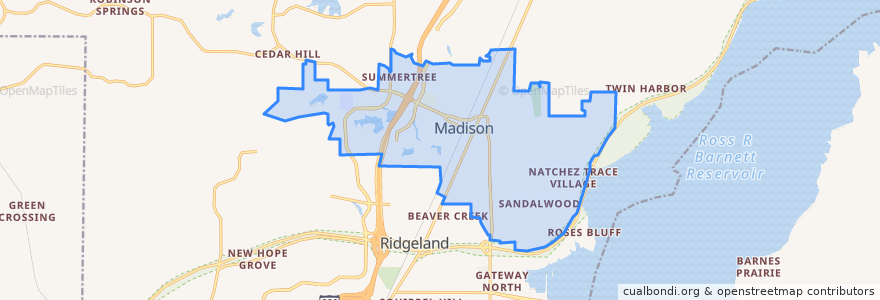 Mapa de ubicacion de Madison.