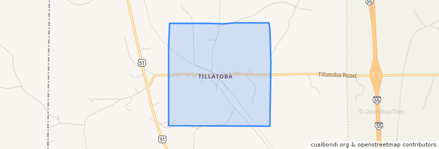 Mapa de ubicacion de Tillatoba.