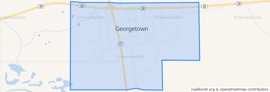 Mapa de ubicacion de Georgetown.