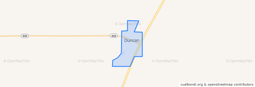 Mapa de ubicacion de Duncan.