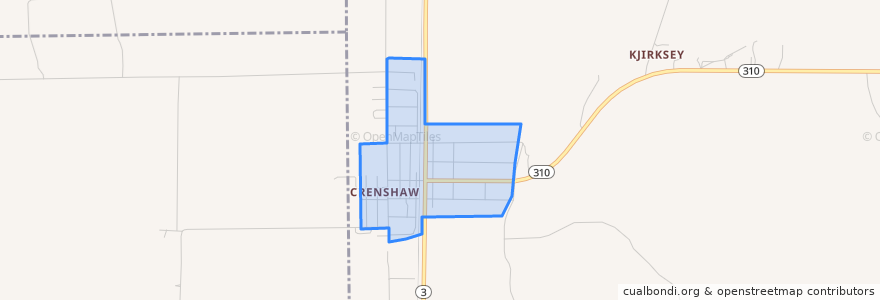 Mapa de ubicacion de Crenshaw.