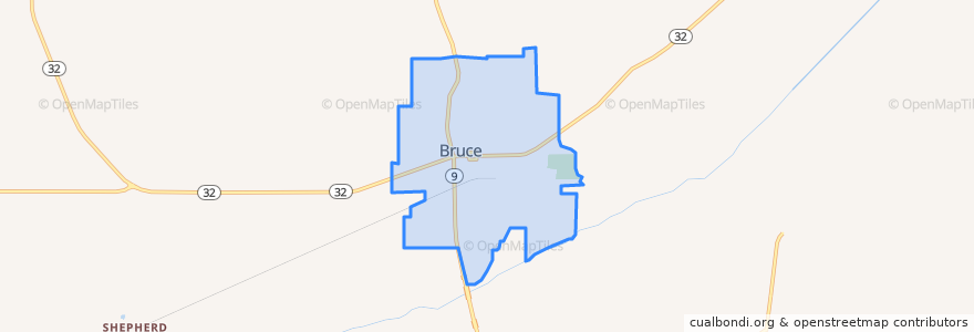 Mapa de ubicacion de Bruce.