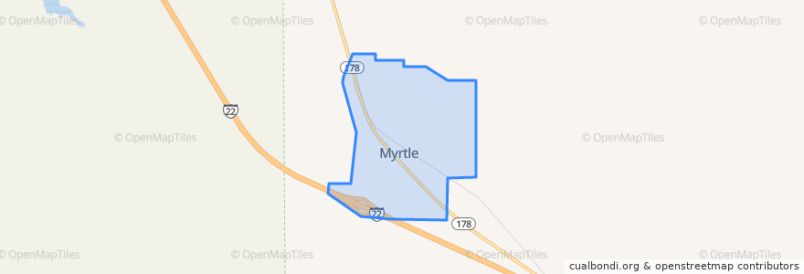 Mapa de ubicacion de Myrtle.