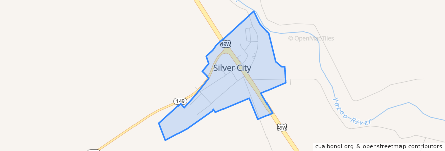 Mapa de ubicacion de Silver City.