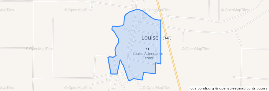 Mapa de ubicacion de Louise.