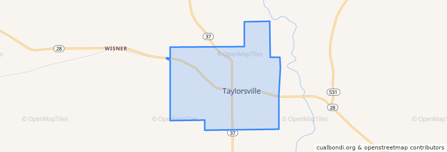 Mapa de ubicacion de Taylorsville.