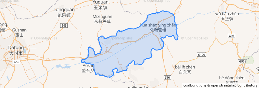 Mapa de ubicacion de Yangyuan County.