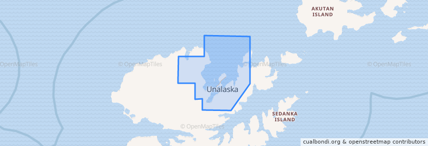 Mapa de ubicacion de Unalaska.