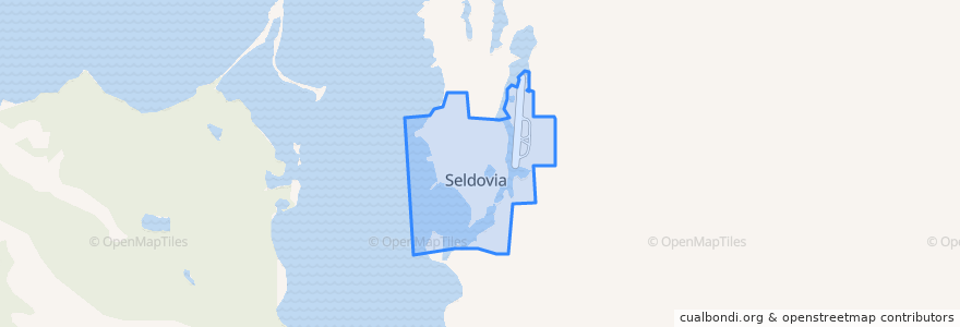 Mapa de ubicacion de Seldovia.