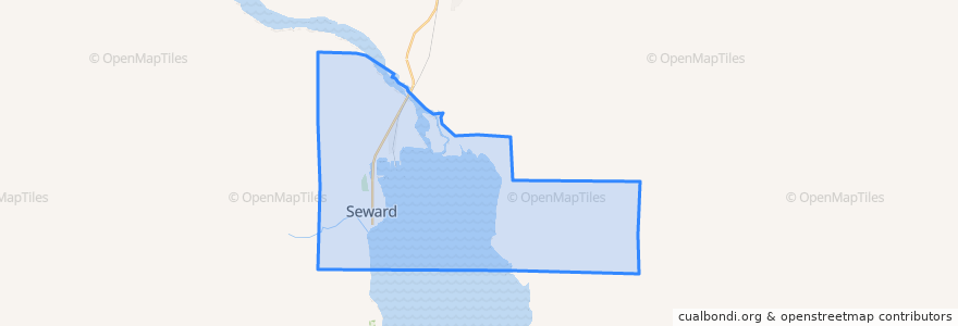 Mapa de ubicacion de Seward.