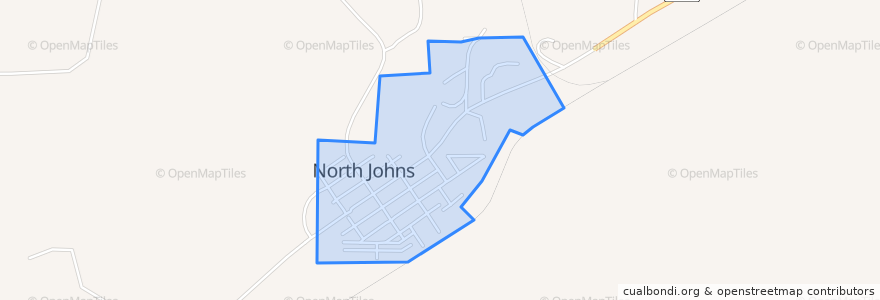 Mapa de ubicacion de North Johns.