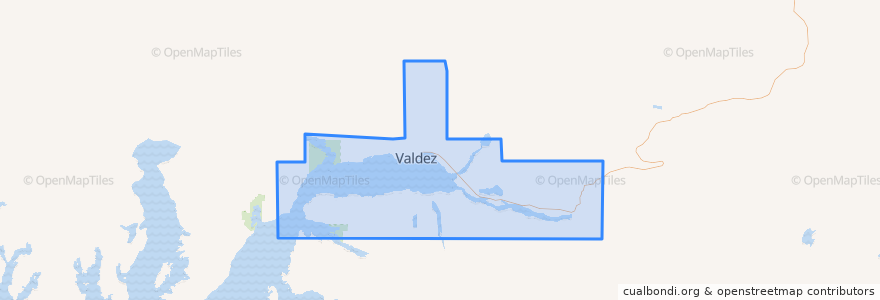 Mapa de ubicacion de Valdez.