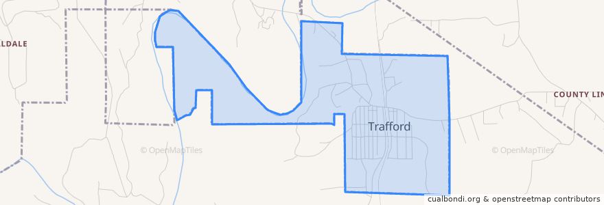 Mapa de ubicacion de Trafford.