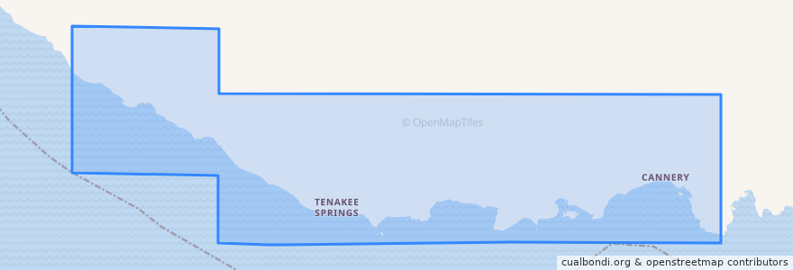 Mapa de ubicacion de Tenakee Springs.