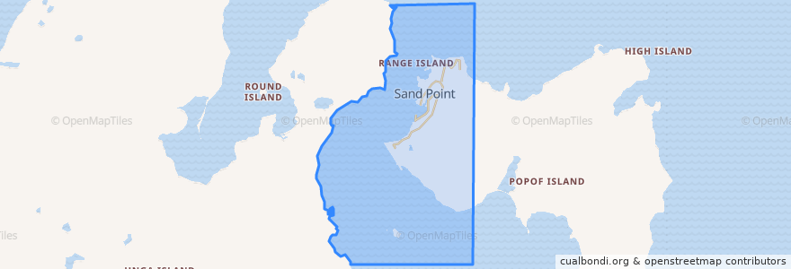 Mapa de ubicacion de Sand Point.