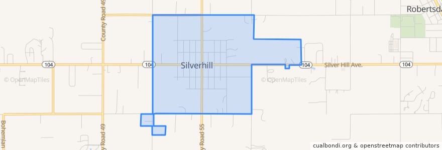 Mapa de ubicacion de Silverhill.