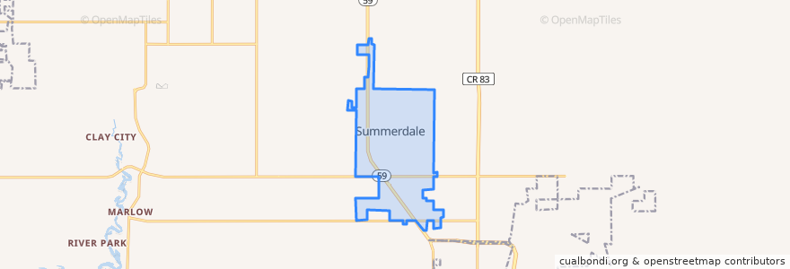 Mapa de ubicacion de Summerdale.