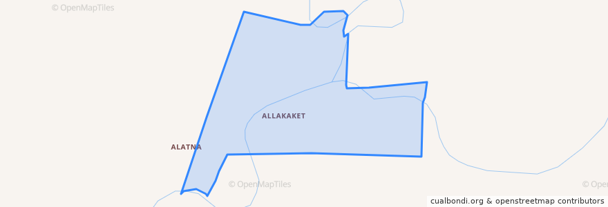 Mapa de ubicacion de Allakaket.