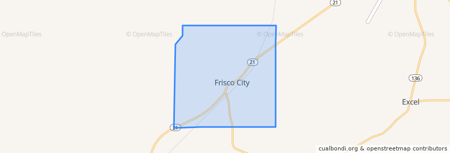 Mapa de ubicacion de Frisco City.