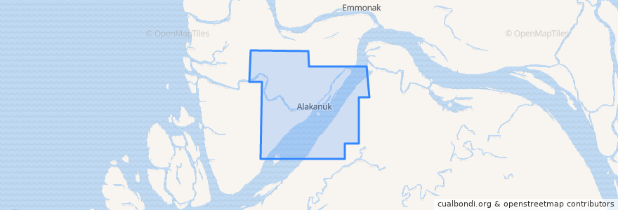 Mapa de ubicacion de Alakanuk.