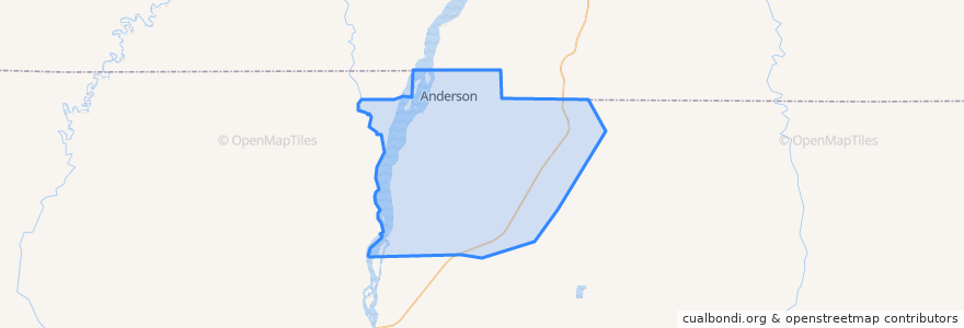 Mapa de ubicacion de Anderson.